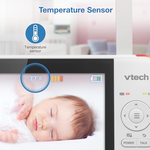 VTech VM924 5" Pan Tilt Zoom Video Baby Monitor – No WiFi, 17 Hour Battery, 1000ft Range, Night Vision, Lullabies, Temperature Sensor & 2-Way Talk – Ideal for New Parents