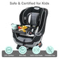 Car Seat Snack Tray for Toddlers - 3 Inch Cup Holder Fits Most Sippy Cups & Straw Bottles with Dip Well, Mess-Free Square Kids Travel Tray Road Trip Essentials, Black