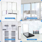 HIEEY 3 Way Mirror for Hair Cutting,360 Trifold Mirror with Height Adjustable Telescoping Hooks,and 5X Magnification,for Makeup, Hair Styling