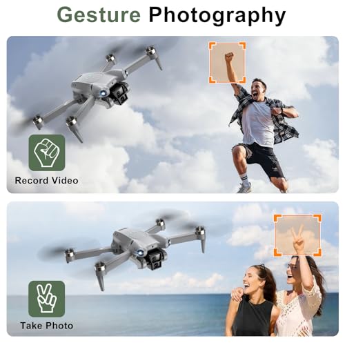 PRO Drone with Camera for Adults 4K,Brushless Motors Drone for Kids Beginners,40mins Flight Time with 2 Batteries,FPV Foldable RC Quadcopter,Toys Gifts for Teen Boys Girls, Beginner（Grey）