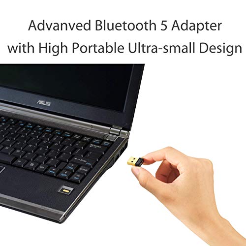 ASUS USB-BT500 USB Adapter with Ultra Small Design, Bluetooth 5, Backward Compatible with Bluetooth®2.1/3.x/4.x, TAA Compliant (USB-BT500)