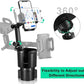This Hill Car Cup Holder Expander 2-in-1 with Adjustable Base & 360° Rotating Phone Mount, Compatible with iPhone 17 Pro Max and Smartphones up to 4.13", Fits Large Bottles up to 3.78"