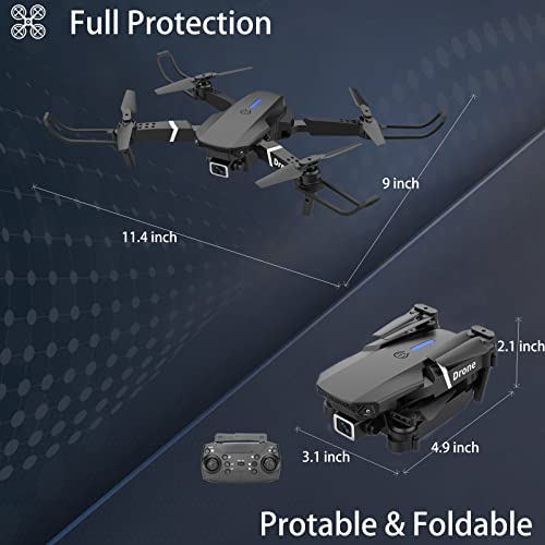 MOCVOO Drone With 1080P Camera for Adults Beginners Kids, Foldable RC Quadcopter, Toy Drones Gifts, FPV Drone Video, 2 Batteries, Carrying Case, One Key Start, Headless Mode, Waypoints fly, 360° Flips