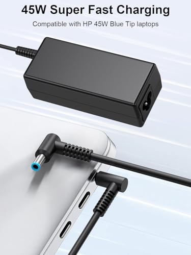 45W HP Laptop Charger – 19.5V 2.31A Smart Blue Tip AC Adapter for Pavilion, Envy, EliteBook, Chromebook, Spectre, Stream, ProBook