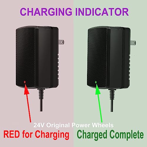 24V Charger for Kids Ride On Car Toys 24 Volt Battery Charger Wrangler SUV Kid Trax Dynacraft Toy Car Jeep ATV Quad Disney Electric Ride-On Charger 24V Battery Charger
