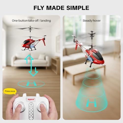 SYMA S107H-E RC Helicopter for Kids 8-12 and Beginners, Remote Control Helicopter with Altitude Hold, 2 Speed Modes, Whole Alloy Toy for Boys Girls Indoor Gift