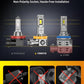 H11/H9/H8 9005/HB3 LED Light Bulb Combo, 100000LM 1200% Brighter 1:1 Mini Size 6500K H11 9005 High&Low Bulbs, 10 Year Extend Lifespan, Quick Install, Turn Signal Light Assemblies Pack of 4