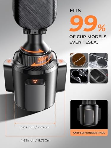 LISEN Cup Holder Phone Holder [No Shaking] Phone Holder for Car, 360° Adjustable iPhone Holder Car Accessories for Women Truck Jeep Golf for iPhone 17 Pro Max 16 15 14 Samsung S25 All 4-7'' Phone