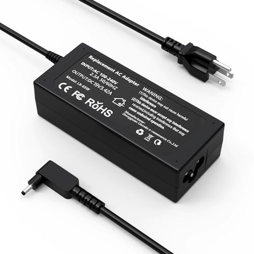 65W Laptop Charger Compatible with Acer Aspire 3 5 Series A315-23 A315-24P A315-35 A314-23P A317-53 A315-58 A315-59; A515-44 A515-45 A515-46 A515-54 A515-55 A515-56 AC Adapter Power Cord