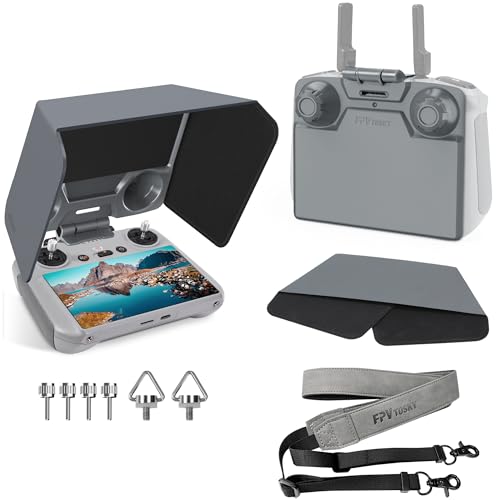 FPVtosky RC 2 Sun Hood Shade with Lanyard for DJI Lito X1/ Mini 5 Pro/Mini 4 Pro/Flip/Air 3 Accessories, RC2 Controller Screen Protector Joystick Cover [ONLY FOR RC 2 CONTROLLER]