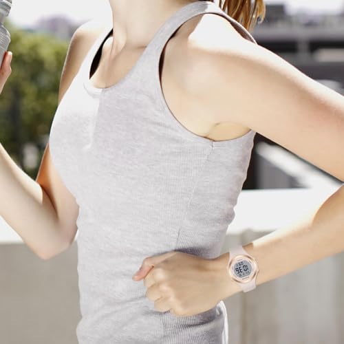 GOLDEN HOUR Waterproof Sport Women's Digital Chronograph Silicone Strap Watch