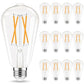 Edison Bulbs, E26 LED Bulb 60 watt Equivalent, Non-Dimmable, Soft White 2700K, ST58 Vintage Light Bulbs, 90+ CRI, 6W 600LM, E26 Medium Base, Clear Glass, 12 Pack