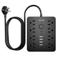 Surge Protector Power Strip, 8 Outlets(1250W/10A), 6 USB Charging Ports(2 USB C), 6FT Flat Plug Extension Cord Outlet Extender with Overload Protection, ETL Certified for Office, Dorm Room