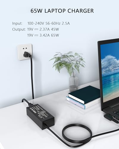 65W Laptop Charger Compatible with Acer Aspire 3 5 Series A315-23 A315-24P A315-35 A314-23P A317-53 A315-58 A315-59; A515-44 A515-45 A515-46 A515-54 A515-55 A515-56 AC Adapter Power Cord