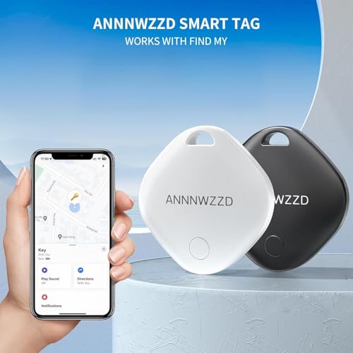ANNNWZZD Tag 4 Pack Item Finders with Apple Find My APP (iOS Only) Help You Track Your Keys, Wallet, Luggage, Backpack, Super Lightweight [Apple MFi Certified]