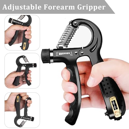 5-Pack Grip Strength Trainer Set – Hand Grippers, Finger Trainer, Forearm Strengthener & Grip Ball