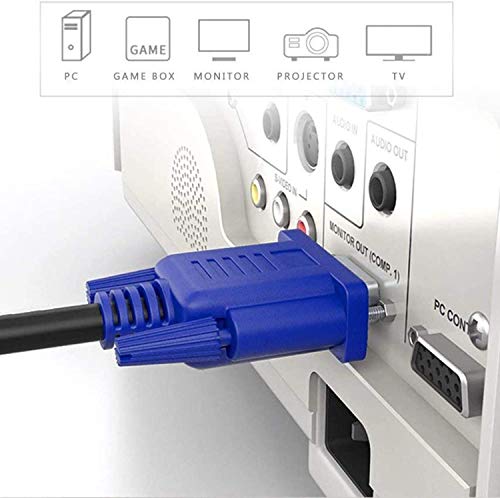 PASOW VGA to VGA Monitor Cable HD15 Male to Male for TV Computer Projector (3 Feet)