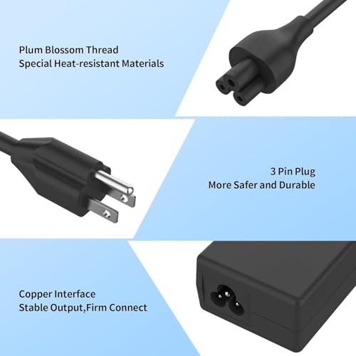 45W (4.5 * 3.0 mm Jack 19.5V 2.31A) AC Charger Fit for DELL Inspiron 11/13/14/15/17 3000 5000 7000 Series(3583 3593 5570) Latitude E5450 XPS 13-45 Watt AC 2-in-1 Computer Power Adapter Cord