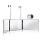 HIEEY 3 Way Mirror for Hair Cutting,360 Trifold Mirror with Height Adjustable Telescoping Hooks,and 5X Magnification,for Makeup, Hair Styling