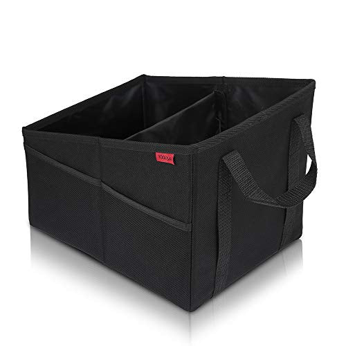YOOFAN Car Seat Organizer - Passenger Seat Organizer, Collapsible Small Car Seat Storage Organizer for Console Front/Back, Automotive Backseat Organizer with Belt 4 Cup Holders for Kids Accessories