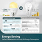 Linkind A19 LED Light Bulbs Dimmable, 60W Equivalent, Energy Efficient 9W, 2700K, 800 Lumens, E26 Standard Base, Lighting for Bedroom Living Room Home Office, 6 Packs