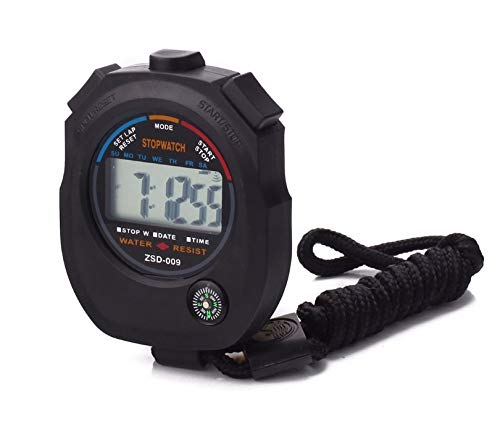 Pgzsy 2 Pack Multi-Function Electronic Digital Sport Stopwatch Timer, Large Display with Date Time and Alarm Function,Suitable for Sports Coaches Fitness Coaches and Referees,Pgzsy