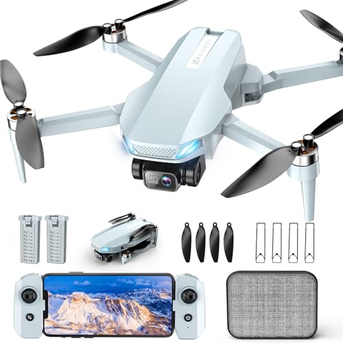 2K Drone with Camera for Adults & Beginners, Foldable FPV Mini Drone with Brushless Motor, 36 Min Flight Time, 2 Batteries, One-Key Takeoff/Landing, Gesture Selfie, Carrying Case