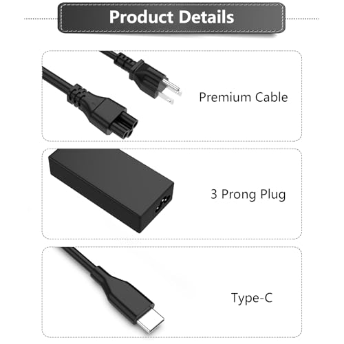 Universal 65W 45W USB C Laptop Charger Compatible with HP Chromebook Lenovo Asus Fast Charging Power Adapter Supply Cord