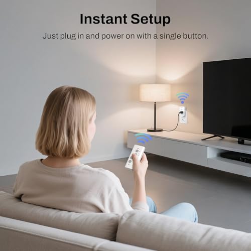 BN-LINK Wireless Remote Control Outlet Electrical Switch for Lights, Fans, Christmas Lights, Small Appliance, 100ft Long Range White (Learning Code, 3Rx-2Tx) 1200W/10A, ETL & FCC Certified