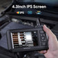 DEPSTECH Dual Lens Industrial Endoscope, 1080P Digital Borescope Inspection Camera, 7.9mm IP67 Waterproof Sewer Camera with 4.3" LCD Screen, 7 LED Lights, 16.5FT Semi-Rigid Cable, 32GB Card-Black