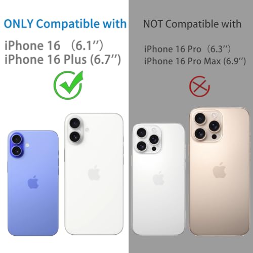 Camera Lens Protector for iPhone 16 and 16 Plus 3 Pack, Tempered Glass, Ultra HD, 9H Hardness, Anti-Scratch, Case Friendly, Easy to Install [No Affect on Night Shots]