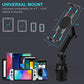 Cup Holder Car Tablet Mount for Truck, 360° Adjustable 15" Long 2-Arm Stand Holder for iPad Pro 12.9/11/10.5/9.7/Air/Mini 6/5/4, Galaxy Tab/Z Fold 6/5/4, iPhone 17/16/Pro, 4.7-12.9" Tab &Phone