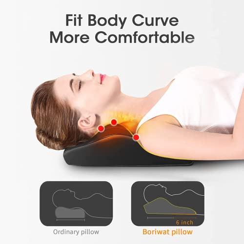 Boriwat Back & Neck Massager with Heat – 3D Kneading Massage Pillow for Shoulders, Legs & Full Body Relaxation (Perfect Gift for Men & Women)
