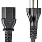 Basics Replacement Power Cord for Computer, Monitor, TV, Printer, PC, 3 Prong, 18 AWG, 125 Volts, 10 Feet, Black