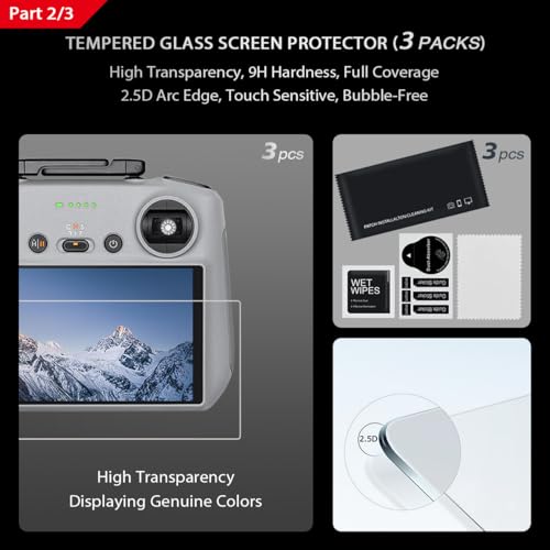 Arzroic RC 2 Protective Sun Hood Kit with Screen Protector & Neck Lanyard for DJI Mini 5 Pro/Avata 360/Mini 4 Pro/Mavic 4 Pro/Flip/Air 3S/Air 3 Accessories
