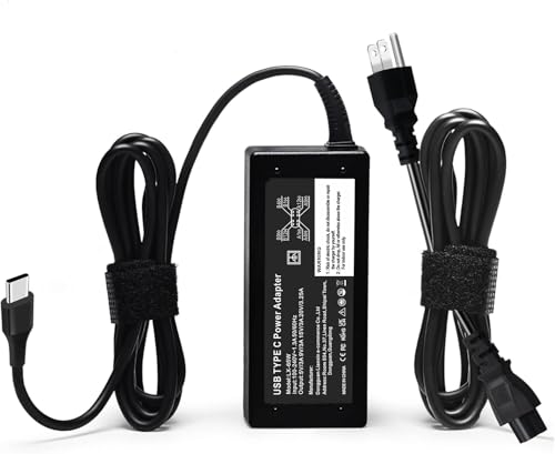 Replacement for 65W Dell Laptop Charger USB-C;Compatible with Dell Latitude/Chromebook/XPS 65 Watt USB Type C AC Power Adapter Cord