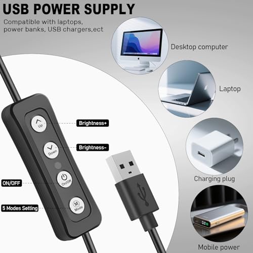 Anautin Ring Light for Video Conference Lighting,360°Adjustable,Portable LED Video Conference Lighting for Monitor,Laptop&Desktop Computer,Streaming Light for Zoom Meetings, Selfie Makeup, Video Calls