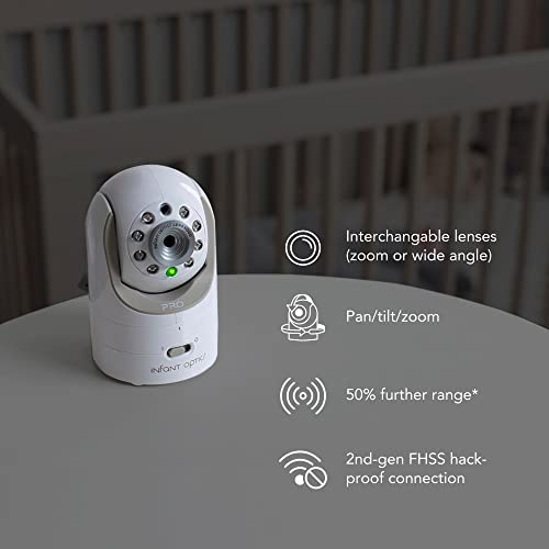 Infant Optics DXR-8 PRO - Patented Active Noise Reduction (ANR), 5” HD Video Baby Monitor with 1 Camera, No WiFi, Hack-Proof,Pan Tilt Zoom, Interchangeable Lens