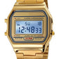 PASOY Men's Digital Gold Stainless Steel Watch Backlit Multifunction Stopwatch Waterproof Sport Watches
