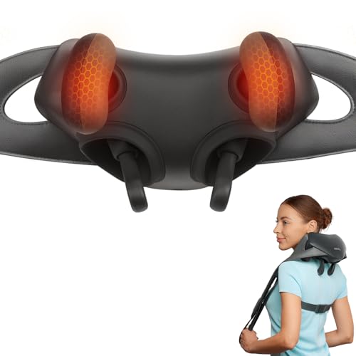 Etekcity FSA Eligible Cordless Neck Massager for Pain Relief Deep Tissue, Shiatsu Shoulder Massager with Heat, Massage Tools for Trapezius, Lymphatic Drainage, Relaxation Therapy, HSA Items, Cadeo