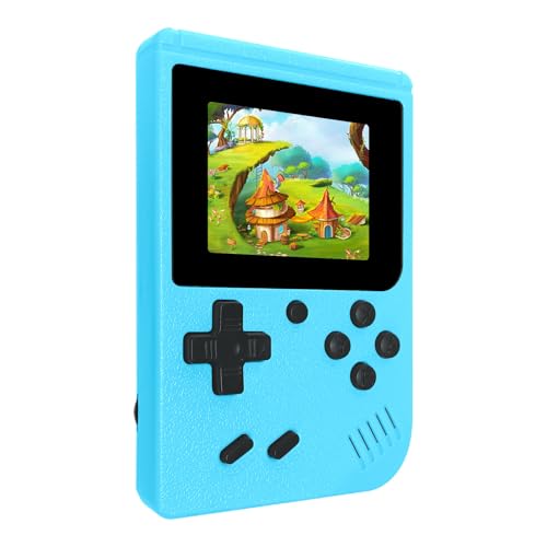 Mini Retro Handheld Games Console, Built-in 400 Video Games,Portable Video Gaming Player with 3.0 Inch IPS Screen and Rechargeable Battery (Blue)