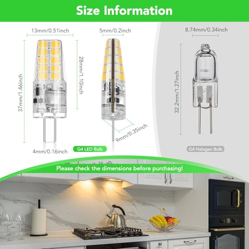 BUBO 10 Pack G4 LED Bulb 2W Equivalent 30W 3000K Warm White 250 Lumens 360°Beam Angle, T3 Halogen Bulb Replacement Landscape Bulbs, AC/DC 12V Led Lights G4 Bi-Pin Base for Outdoor Landscape Lighting