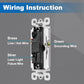 BESTTEN 10 Pack Single Pole Decorator Light Switch with Wallplate, 15A 120/277V, Rocker Paddle Wall Switch, On/Off Interrupter for LED and Other Lamps