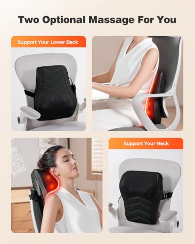 Boriwat Neck Massager with Heat, Back Massager & Deep Tissue Massager, 3D Kneading Massage Pillow for Neck, Back, Shoulder, Leg, Gifts Men Women Mom Dad, Stress Relax at Home Office and Car (Brown)