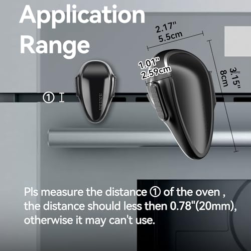 Mom's Choice Gold Awards Winner - EUDEMON 1 Pack Childproof Oven Door Lock, Oven Front Lock Easy to Install & Heat-Resistant Material no Tools Need or Drill (Black)(ONLY for Flat Surface)
