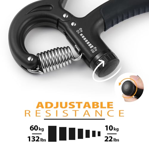 NIYIKOW 2 Pack Grip Strength Trainer, Hand Grip Strengthener, Adjustable Resistance 22-132Lbs (10-60kg), Forearm Strengthener, Perfect for Musicians Athletes