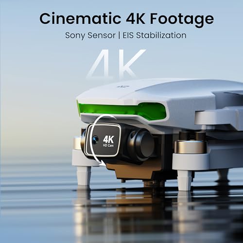 Drone with EIS 4K Camera for Adults, GPS Drone with 5.0" Screen on Controller, 70 Mins Flight, Long Range Transmission, AI Track&Orbit Mode, Follow Me, Auto Return, Lightweight and Foldable RC Drones for Beginner Toy Gifts, Under 249g
