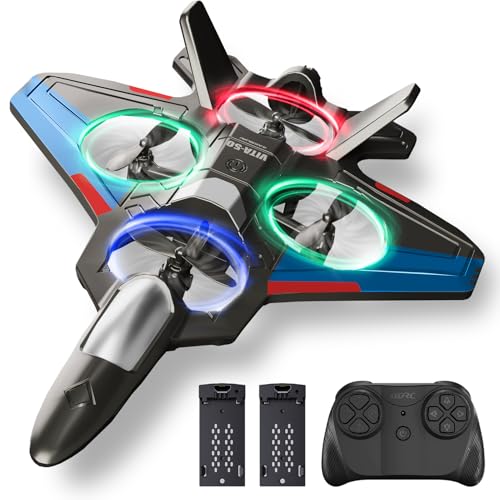 RC Planes for Kids Adults, Foam Remote Control Airplane Jet Helicopter Drone Toys for Kids Adults 8-12 12-16, Remote Control Plane Airplane Toys with Led Lights, 360° Flip Stunt Rotation