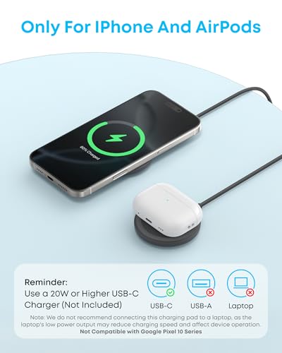Anker Zolo Magnetic Wireless Charger, Qi2 Certified 15W MagSafe-Compatible Wireless Charging Pad, for iPhone 17/16/15 Series, AirPods, and More (Not for Pixel, Adapter Not Included) (Black, 2 Pack)