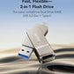 Lexar D40E 128GB Dual USB 3.2 Gen 1 Type-C Jump Drive, USB-C Flash Metal Housing Swivel Design Thumb Drive (Champagne Silver)